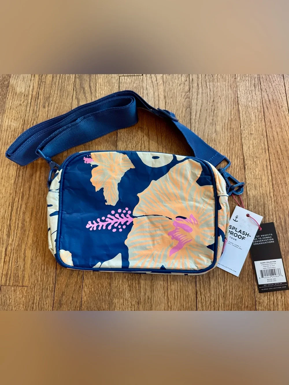 ALOHA Collection Navy Crossbody LeTour Bag Pape’ete by Samudra - Picture 2 of 7